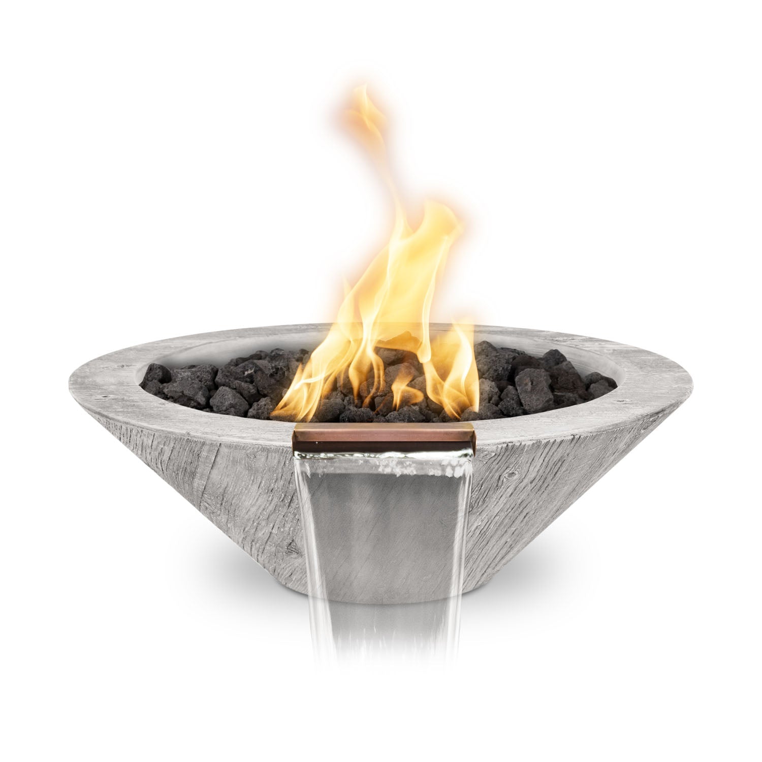 Cazo Fire & Water Bowl - GFRC Woodgrain - 24"