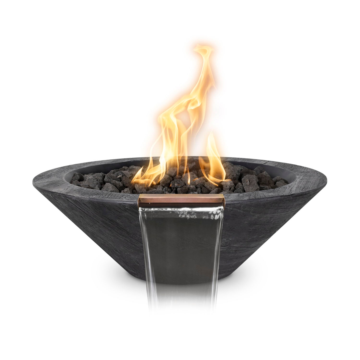Cazo Fire & Water Bowl - GFRC Woodgrain - 24"