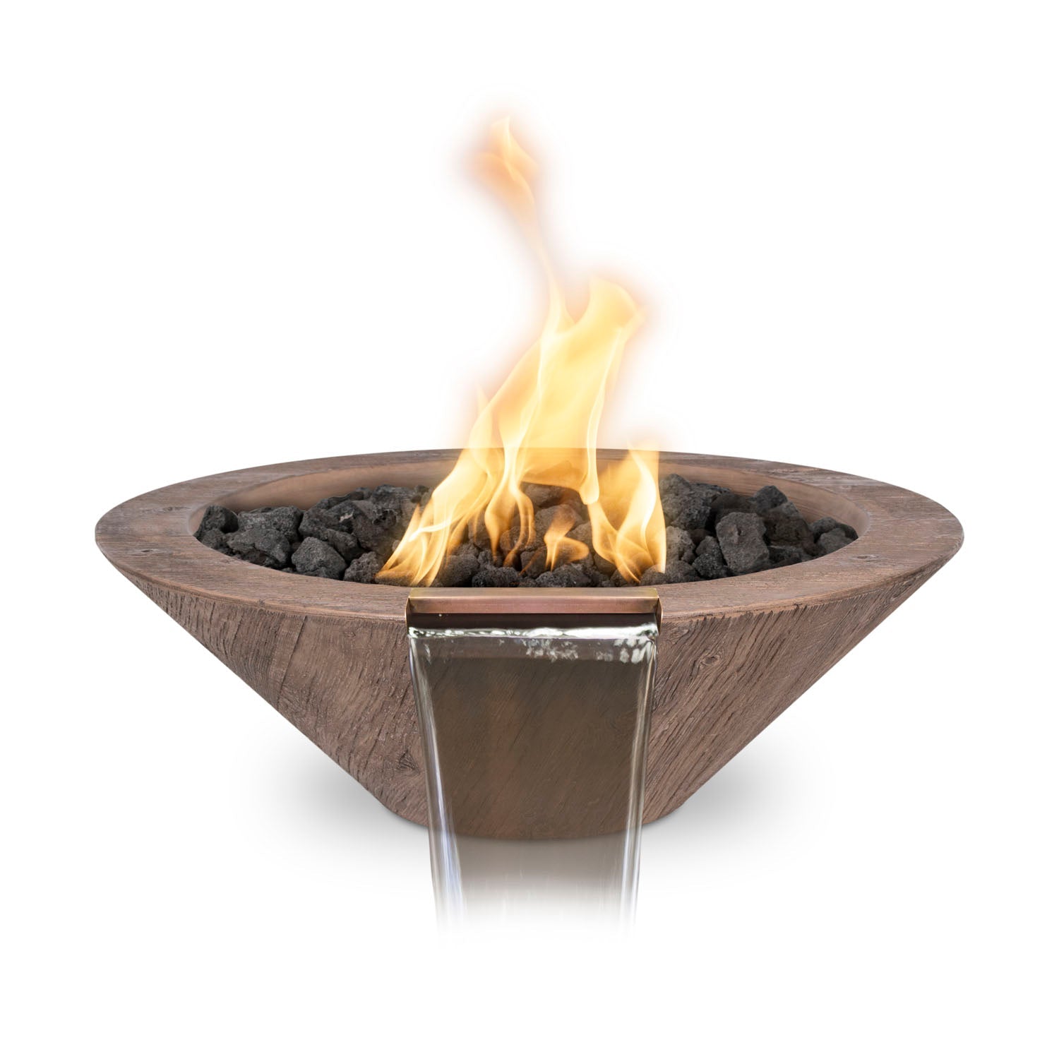 Cazo Fire & Water Bowl - GFRC Woodgrain - 32"