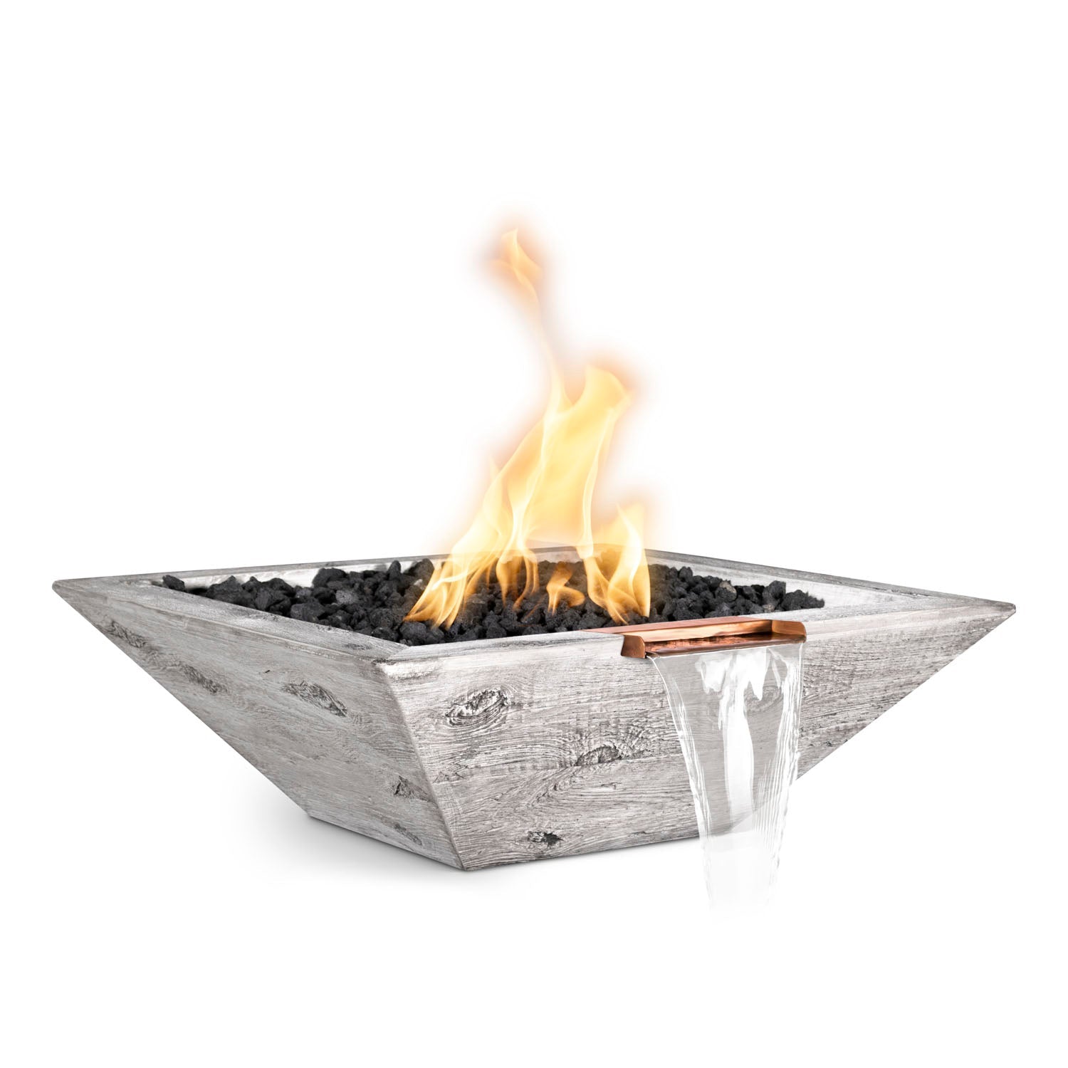 Maya Fire & Water Bowl - GFRC Wood Grain - 30"